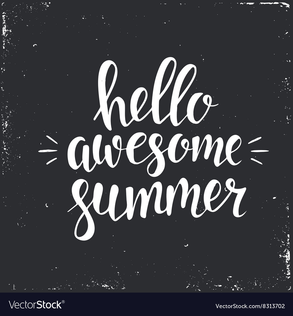 Hallo genial Sommer Hand gezogen Typografie Poster