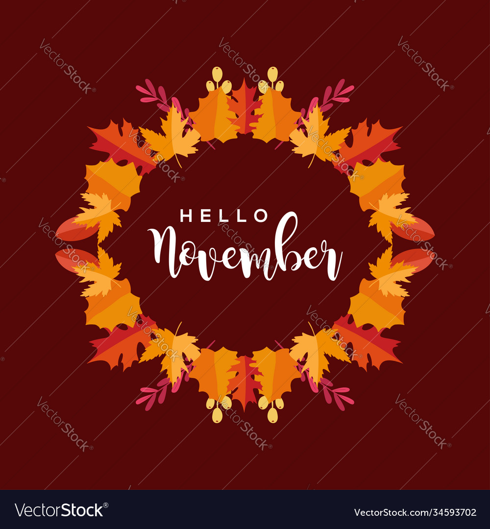 Hello november design for banner and background