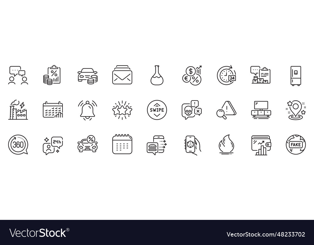 Icons pack as calendar 24h delivery and inventory