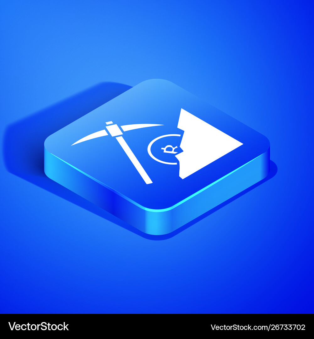 Isometric cryptocurrency cloud mining icon Vector Image