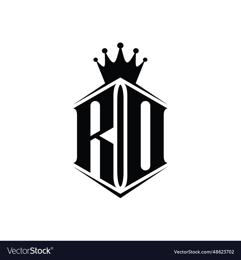 Ro Buchstaben Logo Monogramm Sechskantschild Form