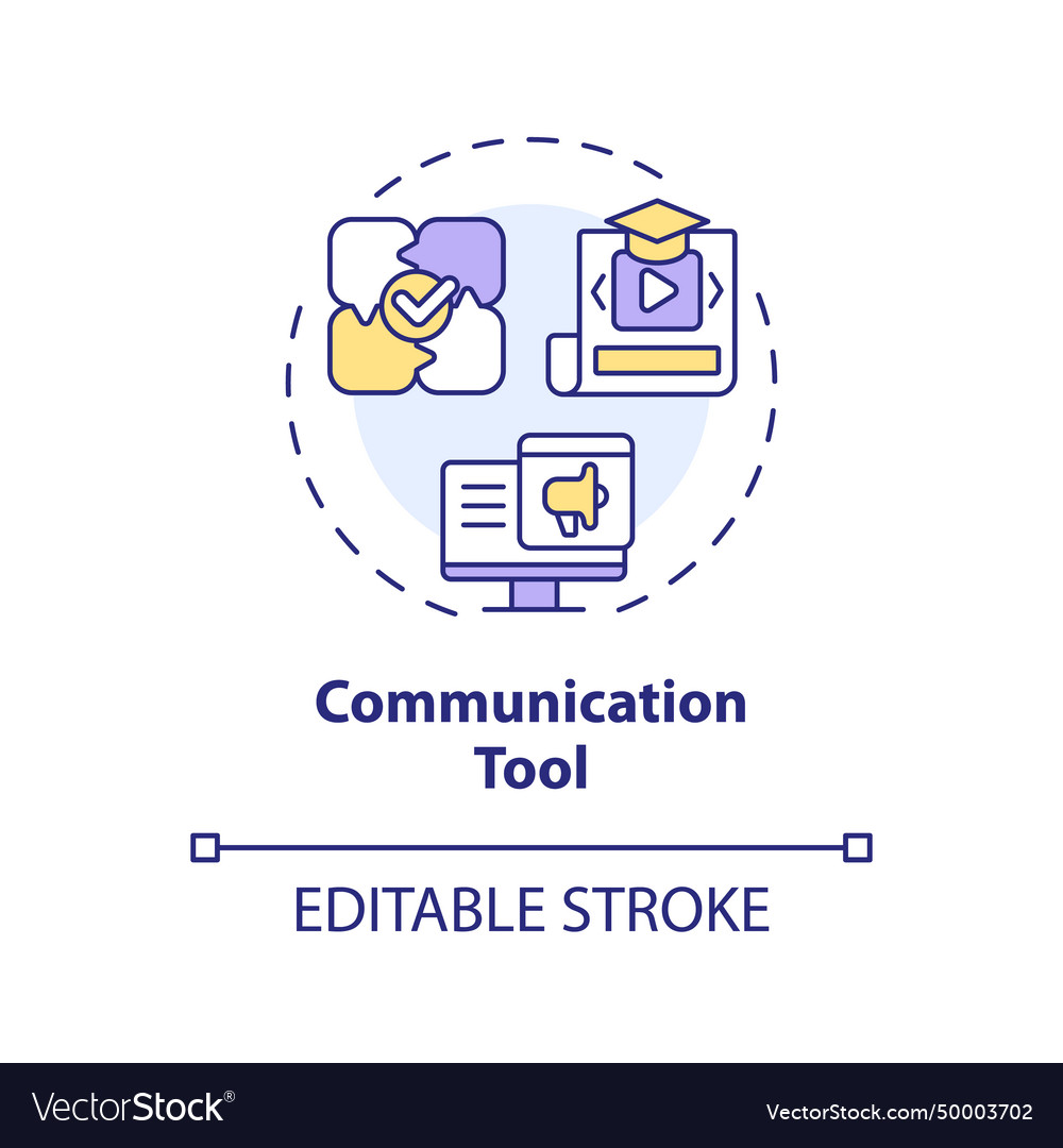 Thin Line Simple Colorful Communication Tool Icon Vector Image Thin Line Simple Colorful Communication Tool Icon Vector Image