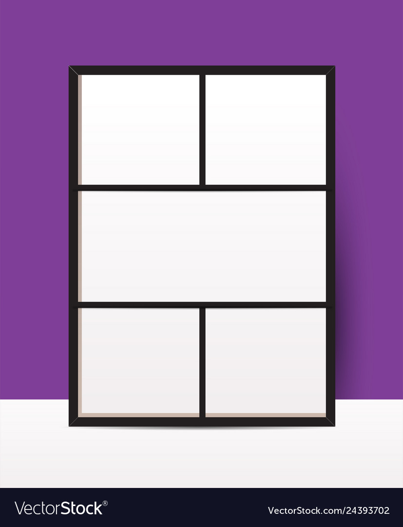 Vertical collage layout template frames for photo Vector Image