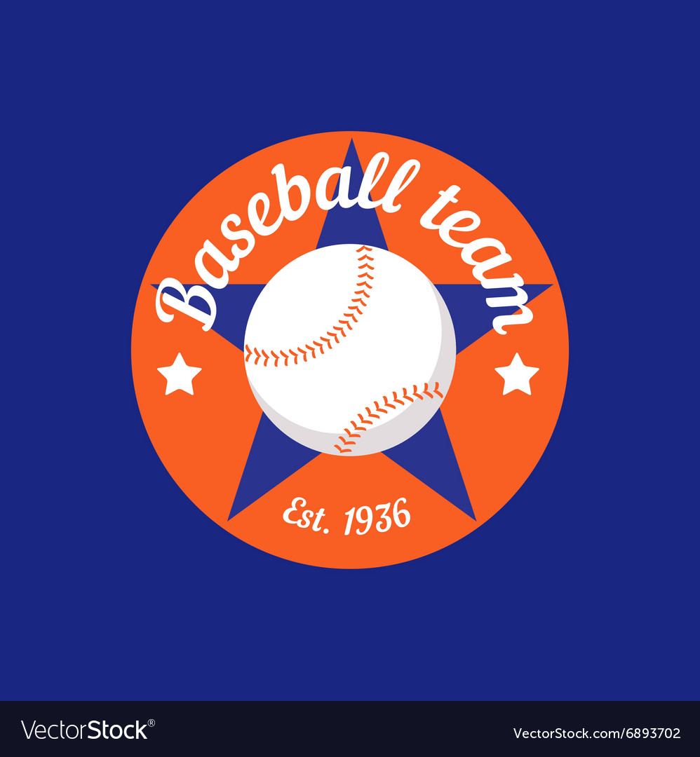 Vintage color baseball championship logo or badge