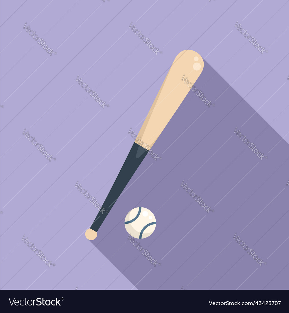 Baseball Ball Icon Flat School Sport Royalty Free Vector