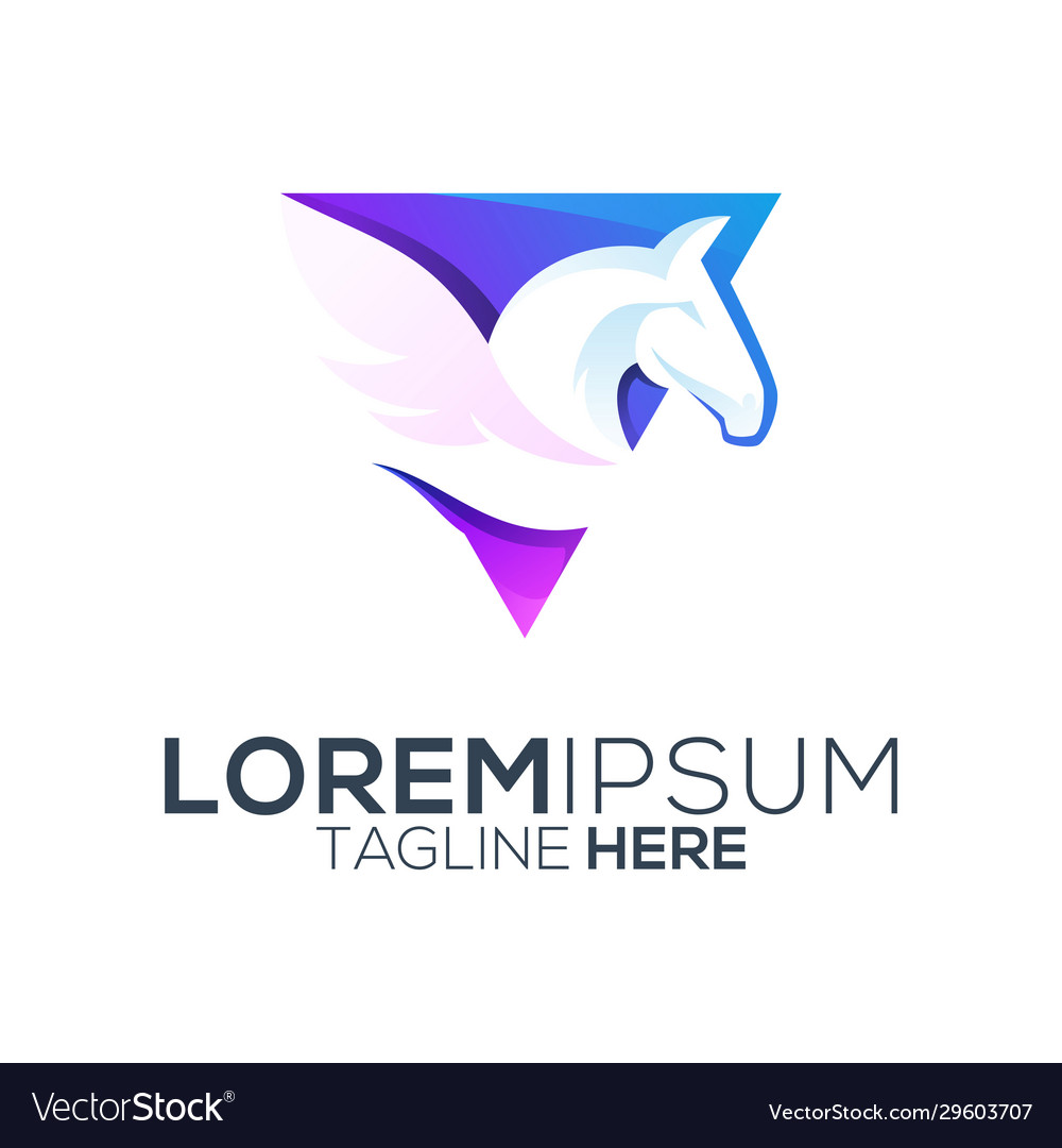 Colorful horse logo design