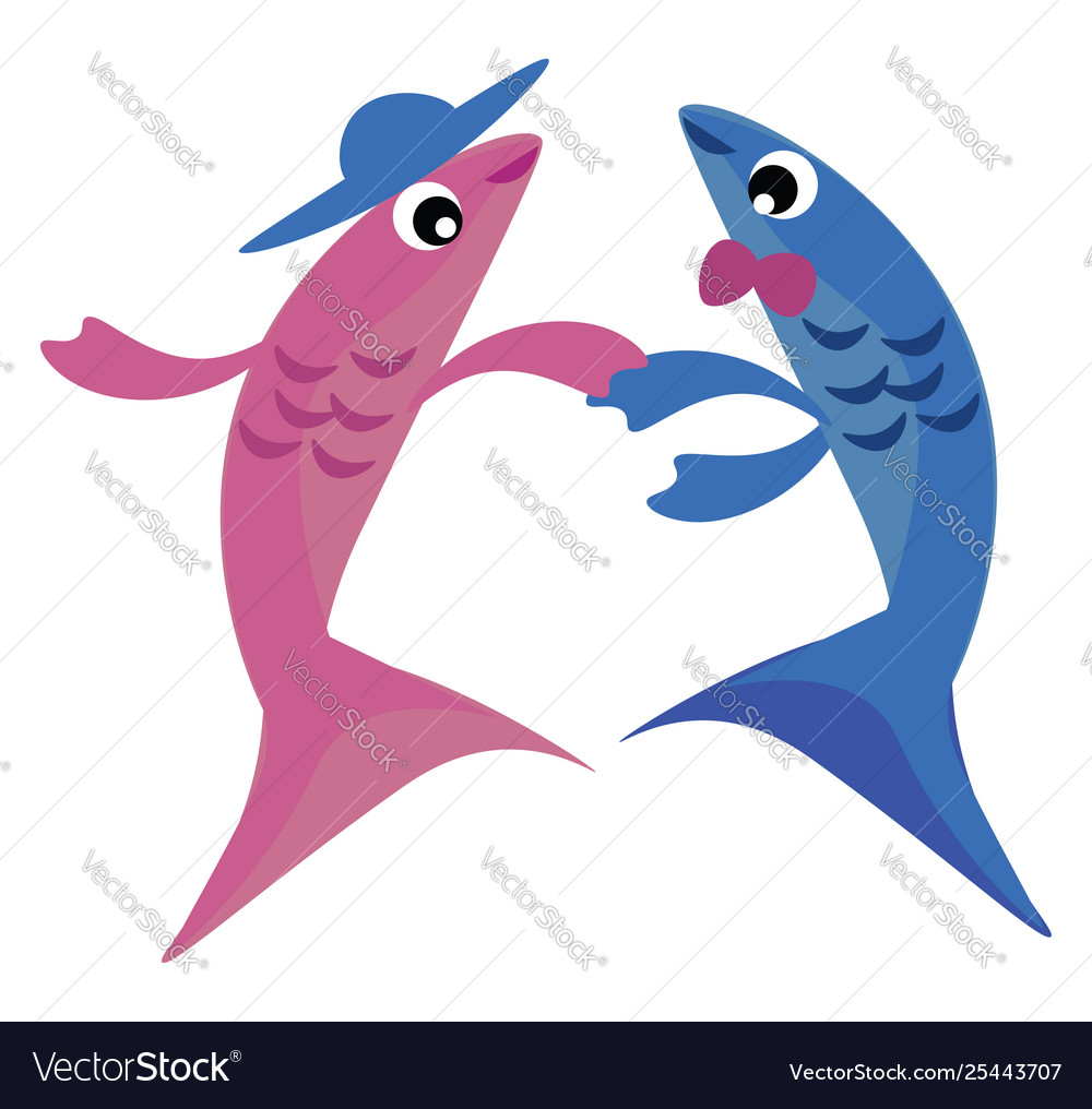 Image dancing fish - two fishes dancing Royalty Free Vector Image dancing fish - two fishes dancing Royalty Free Vector