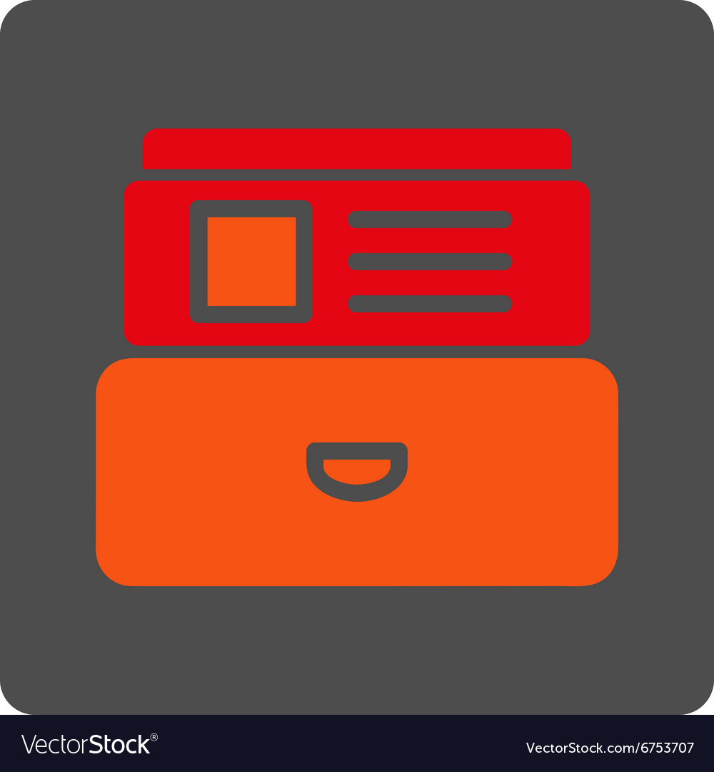 Index box rounded square button Royalty Free Vector Image