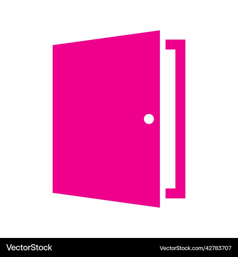 Pink door solid icon Royalty Free Vector Image