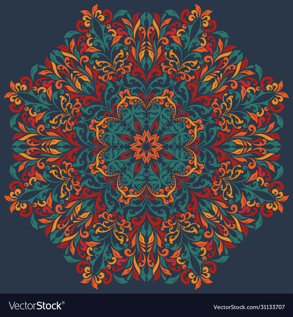 Retro boho floral pattern background Royalty Free Vector
