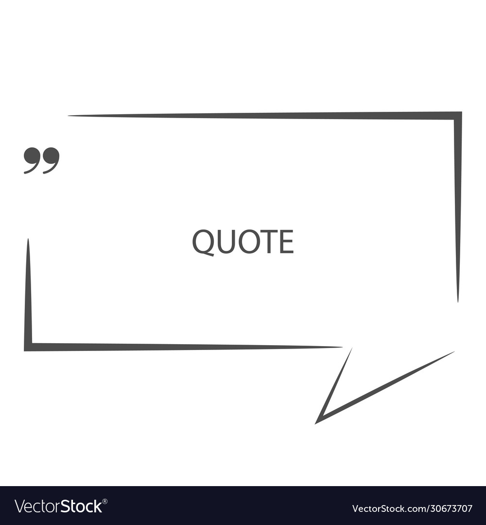 Square quote icon blank template dialogue Vector Image