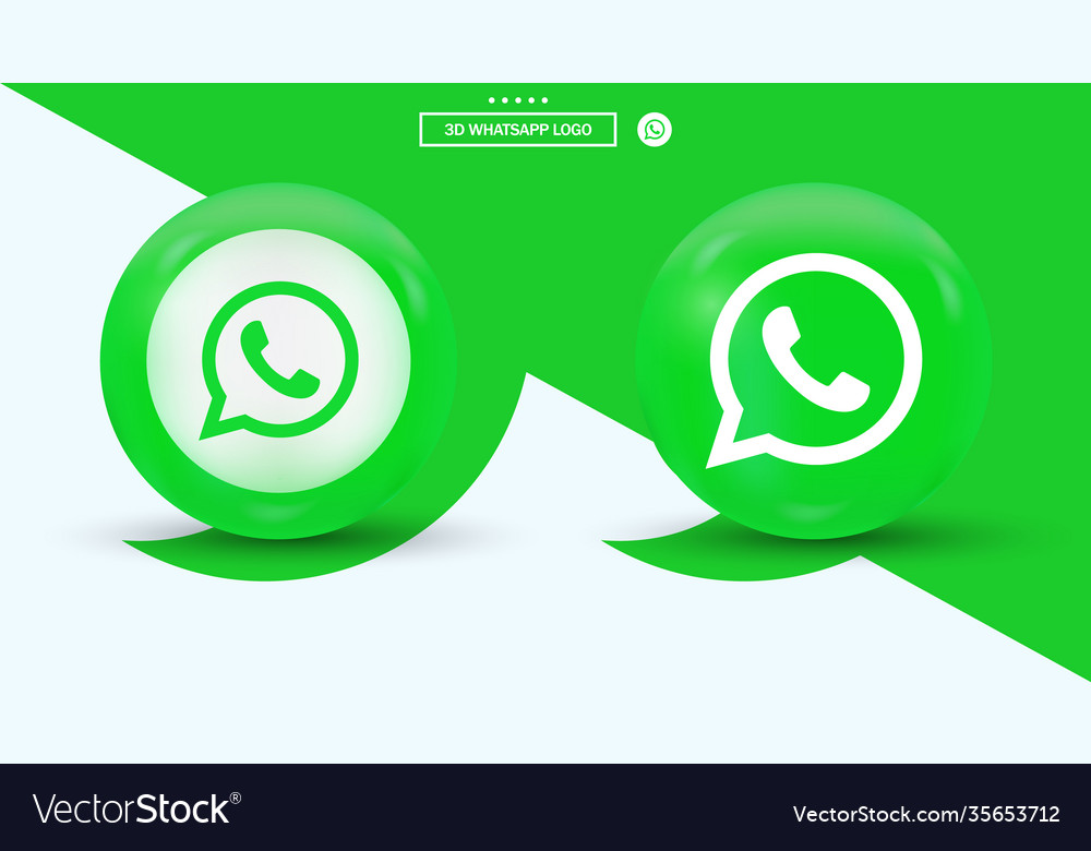 3d Whatsapp Logo Modern Circle Social Media Icons Vector Image