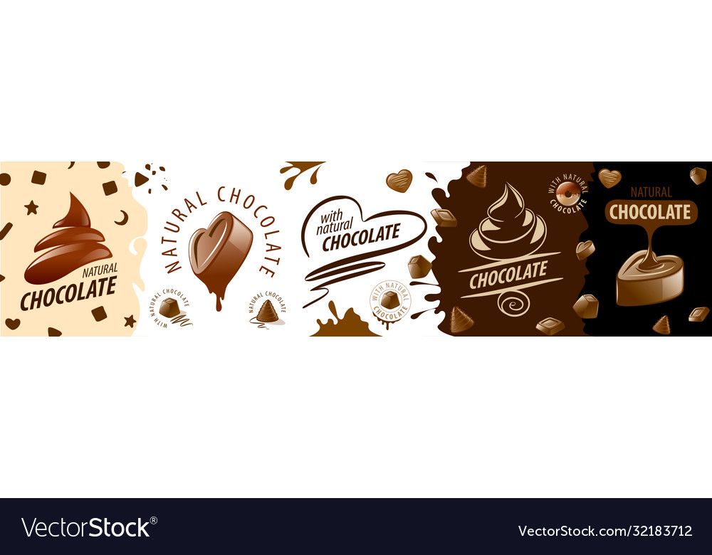 A set creative chocolate logos