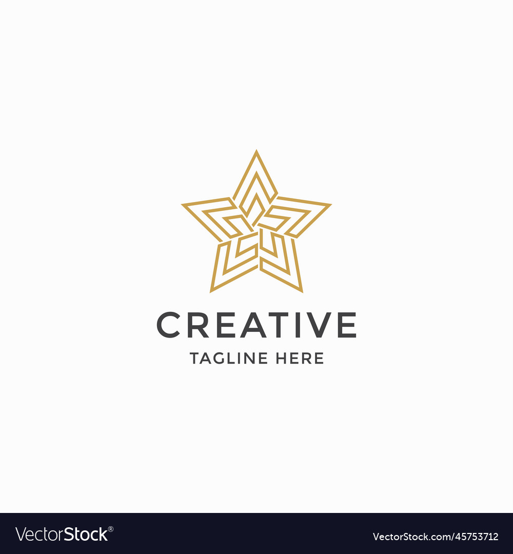 Abstract star labyrinth line art logo icon design