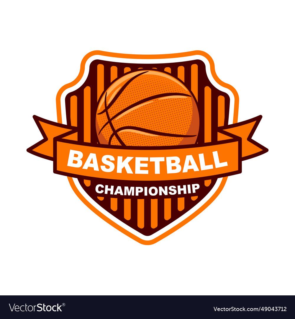 Basketball club logo sport emblem Royalty Free Vector Image