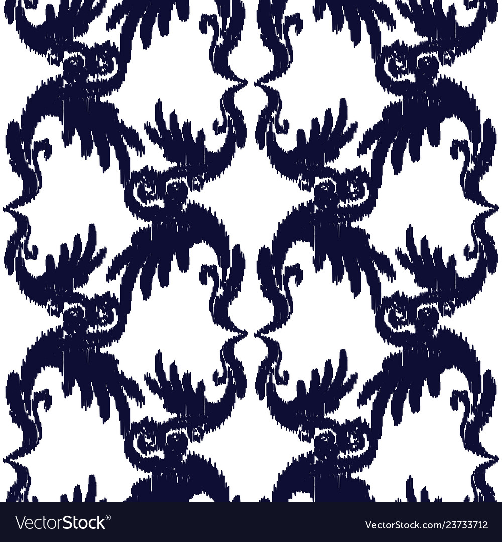 Blue and white elegant seamless pattern vintage Vector Image