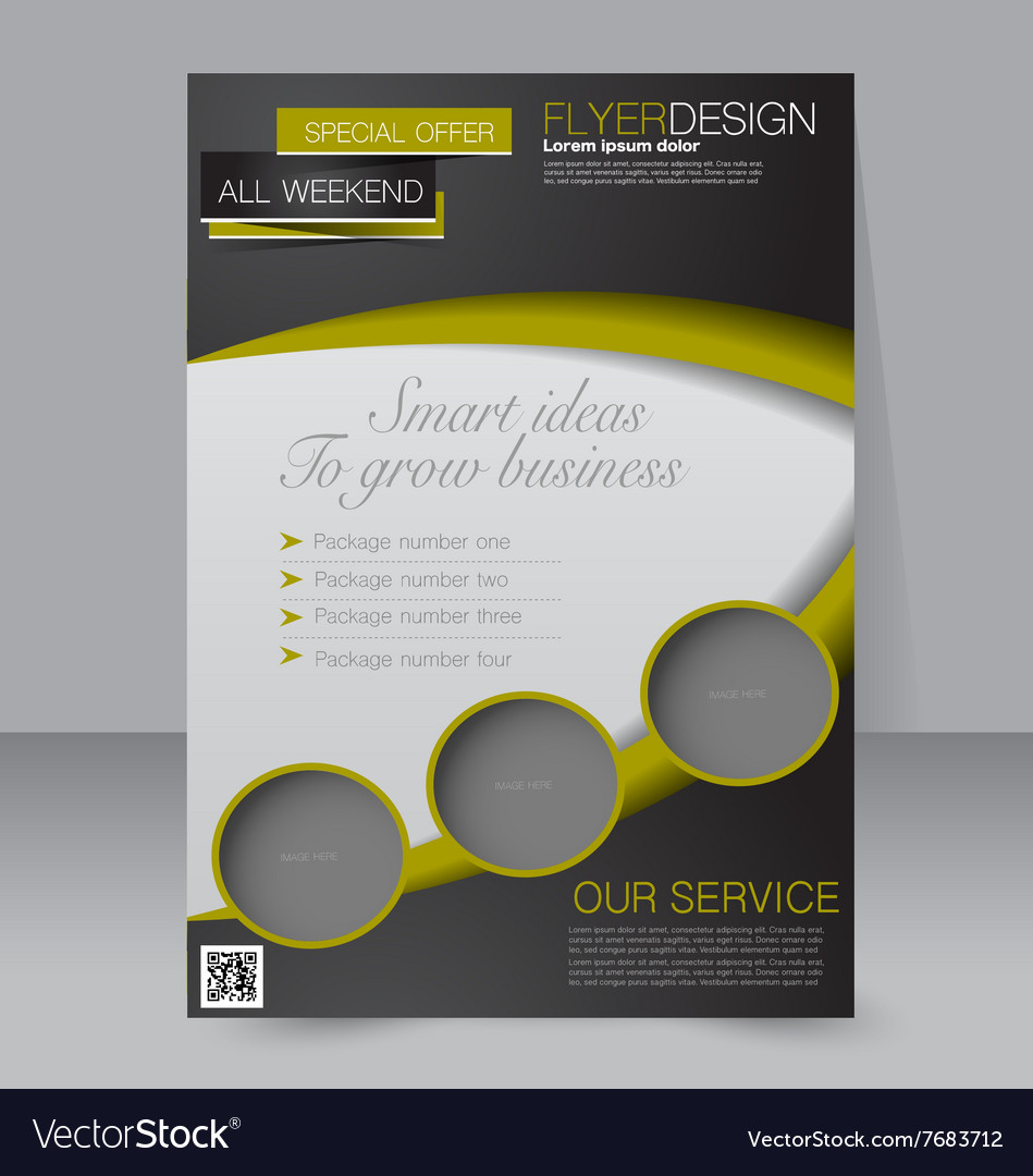 Brochure Design Flyer Template Editable A4 Poster Vector Image