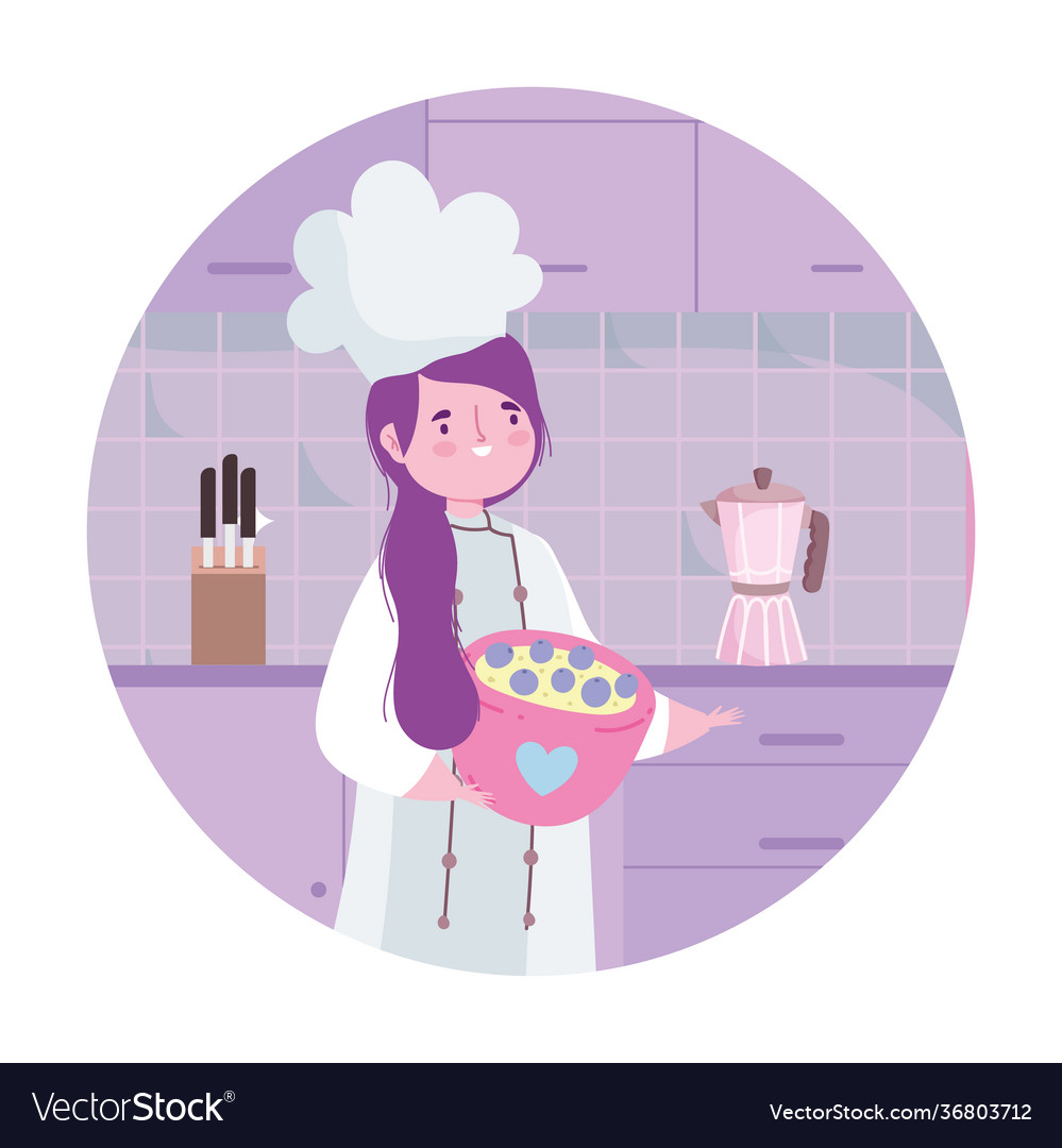 Cook dessert cooking Royalty Free Vector Image