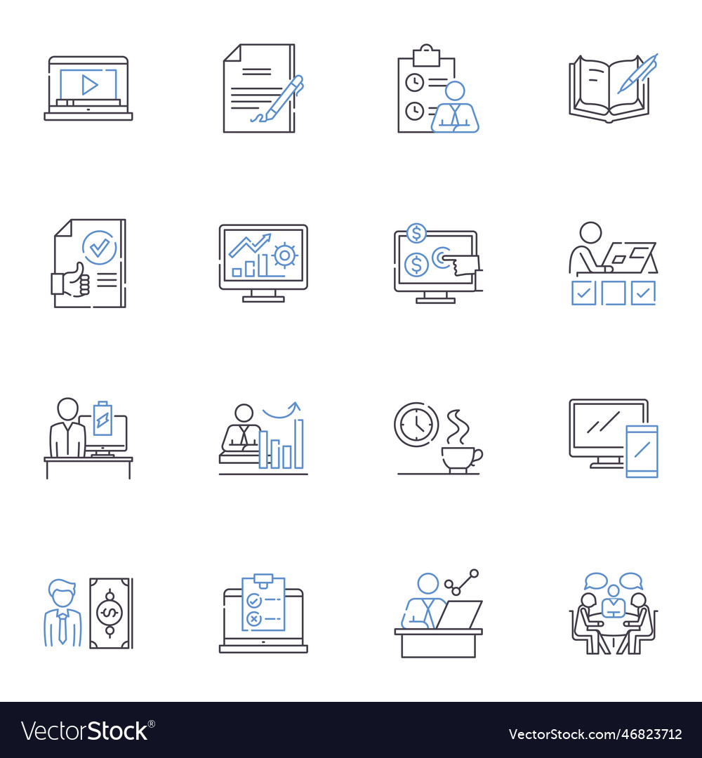 Finance and accounting line icons collection