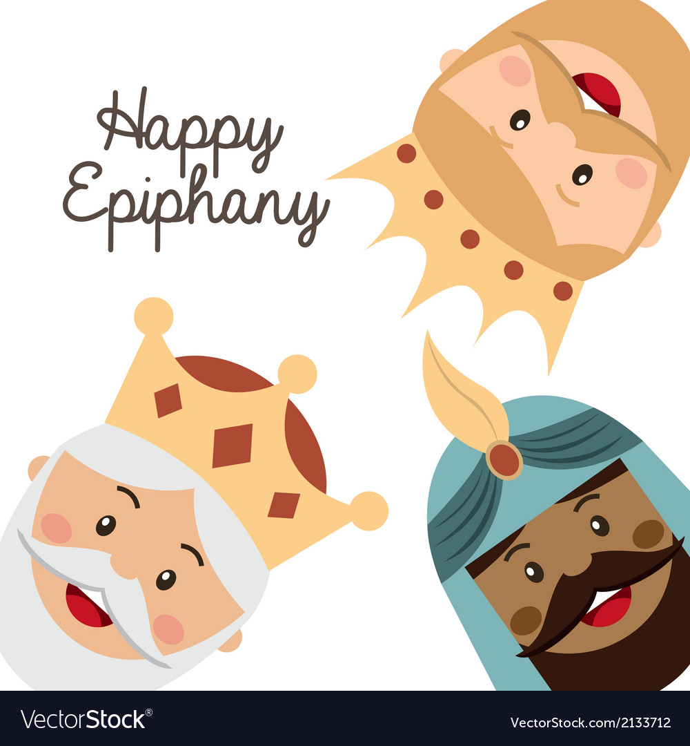 Happy ephipany over white background