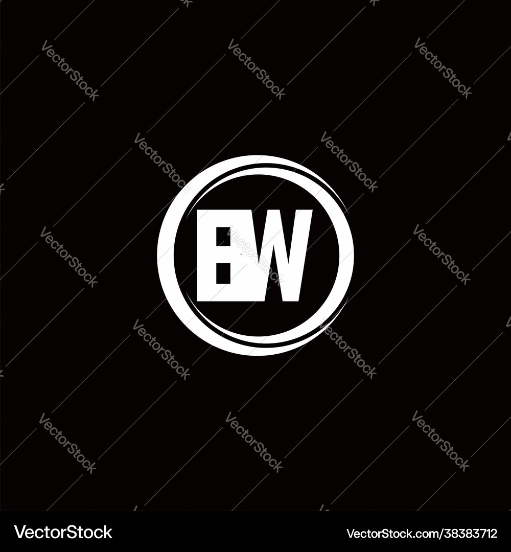 Logo initial letter monogram with circle slice Vector Image