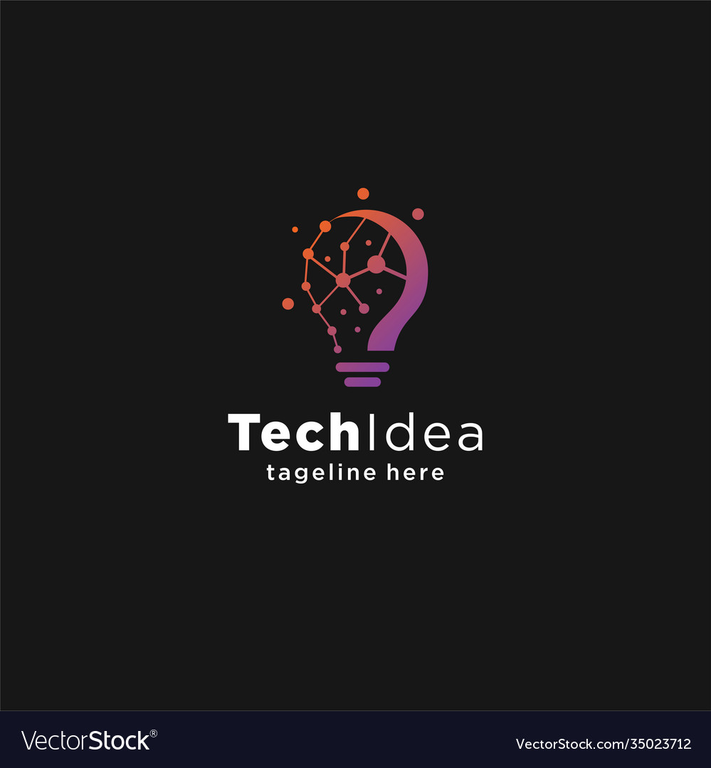 Modern tech bulb logo designs concept