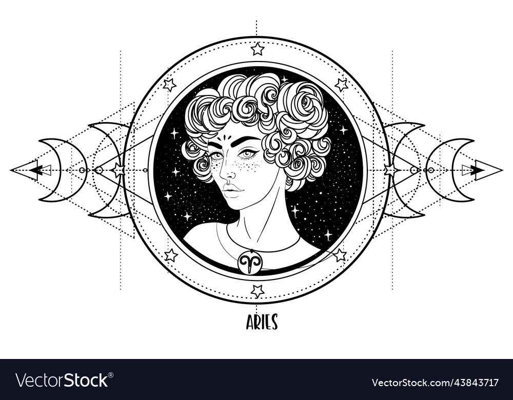 Aries Astrology Sign Royalty Free Vector Image 0441