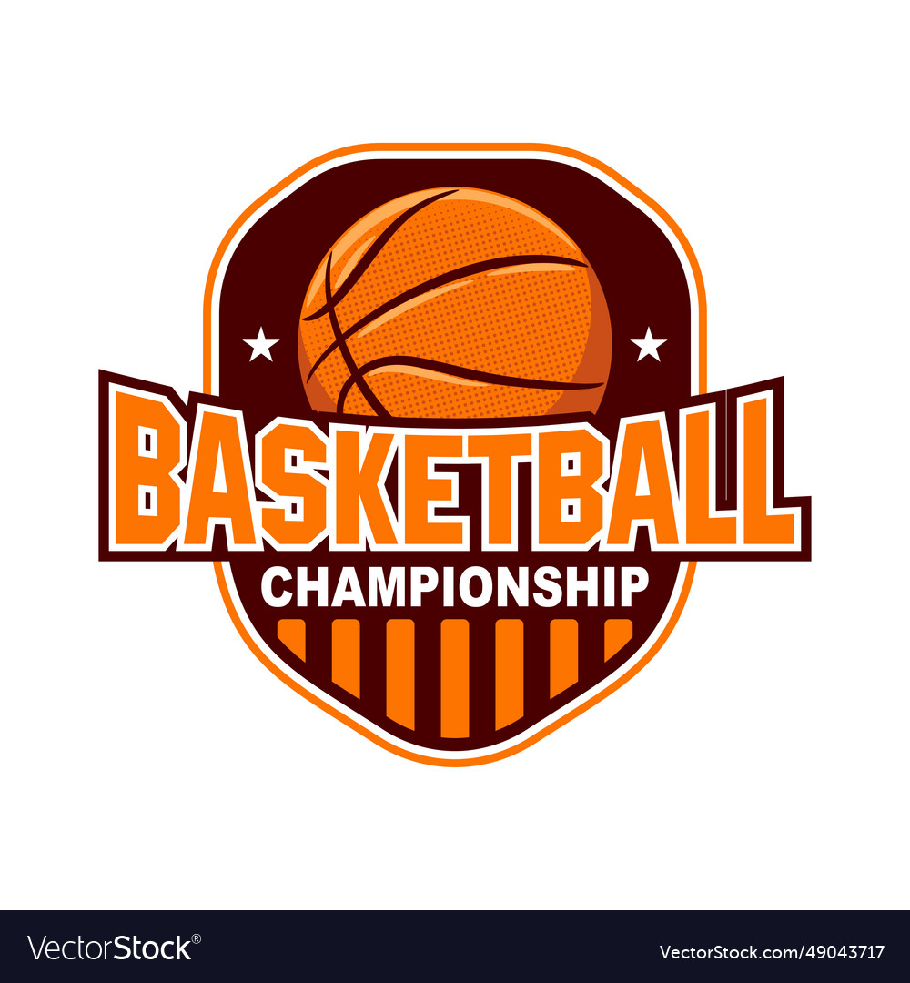 Basketball club logo sport emblem Royalty Free Vector Image