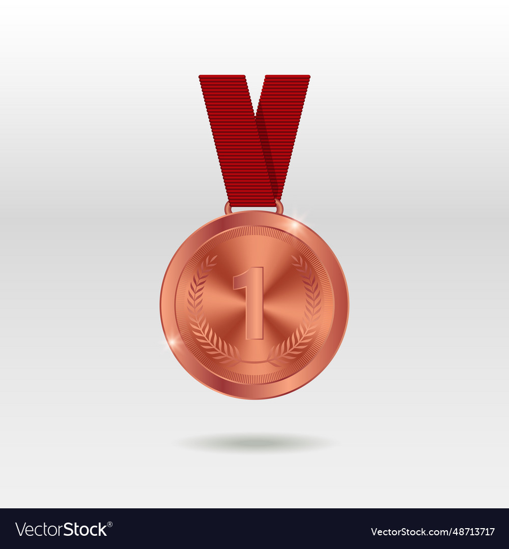 Bronze medal 1st place badge sport game Royalty Free Vector