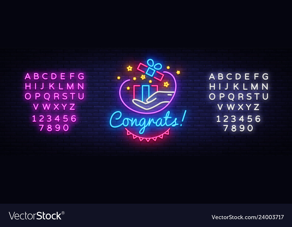 Congrats neon signboard gift sign