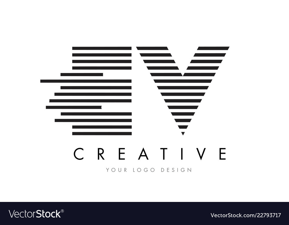 Ev e v zebra logo design mit schwarz