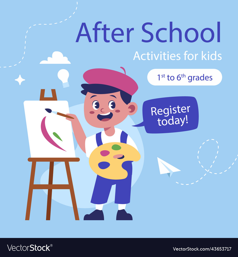 Hand drawn after school activities template