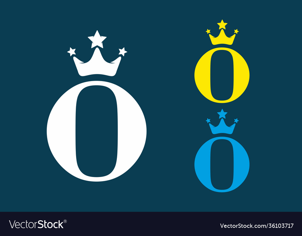 O initial letter with crown logo