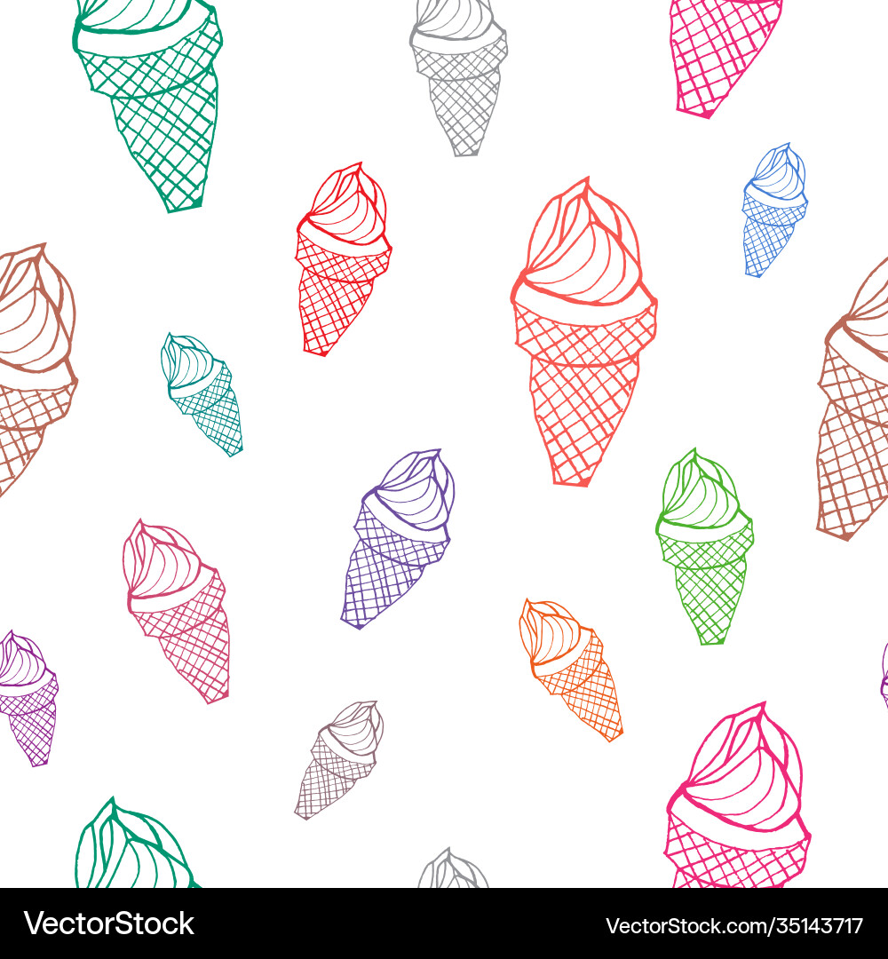 Seamless pattern ice cream Royalty Free Vector Image