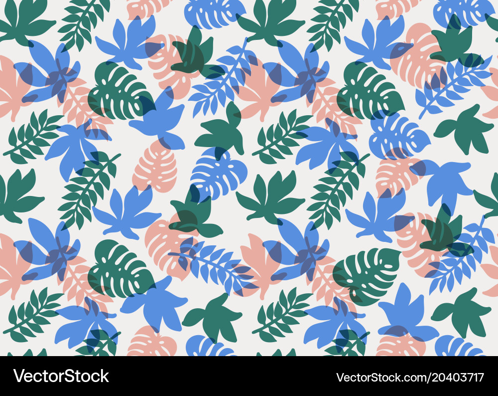 Seamless tropical pattern plants Royalty Free Vector Image
