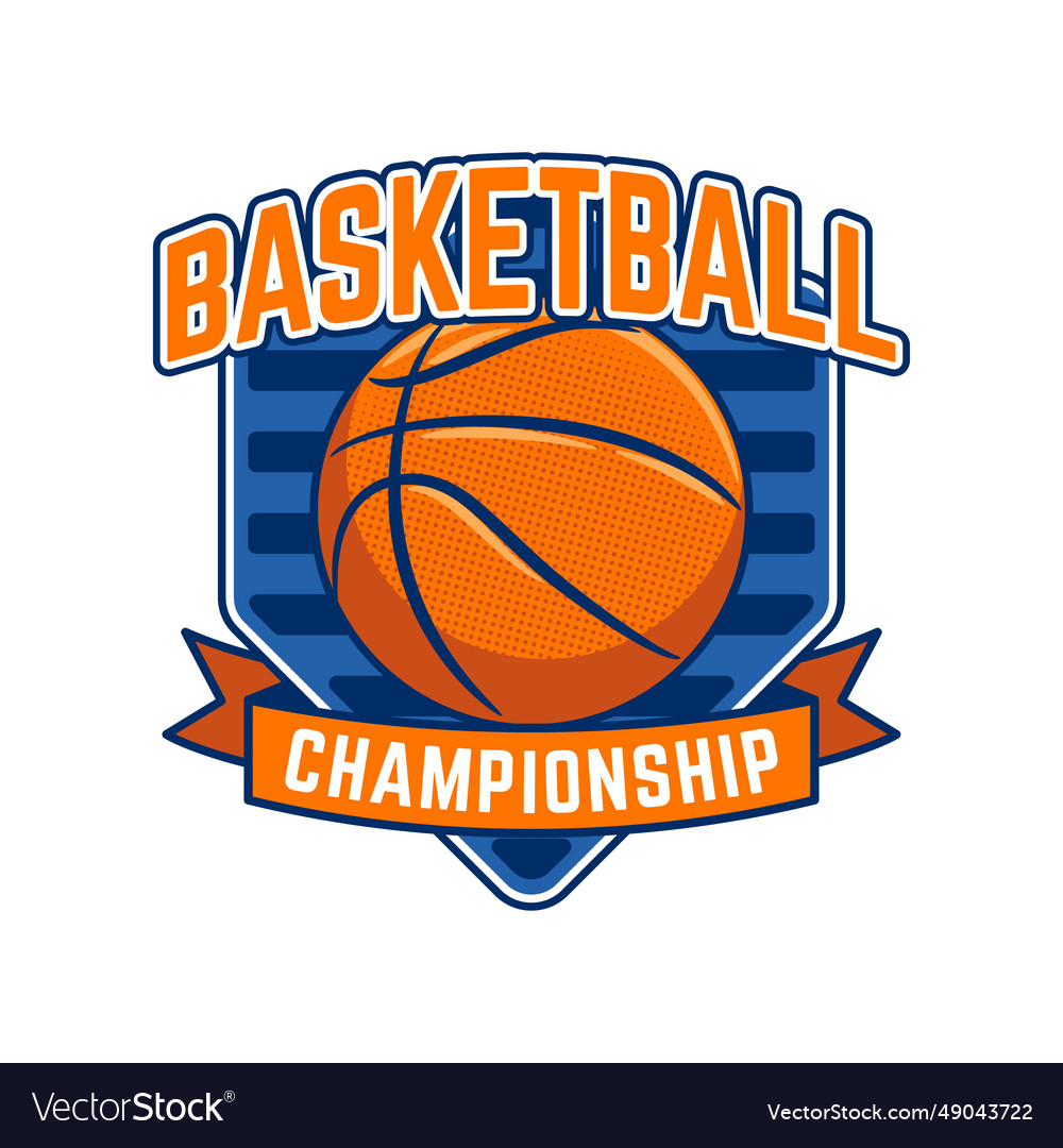 Basketball club logo sport emblem Royalty Free Vector Image