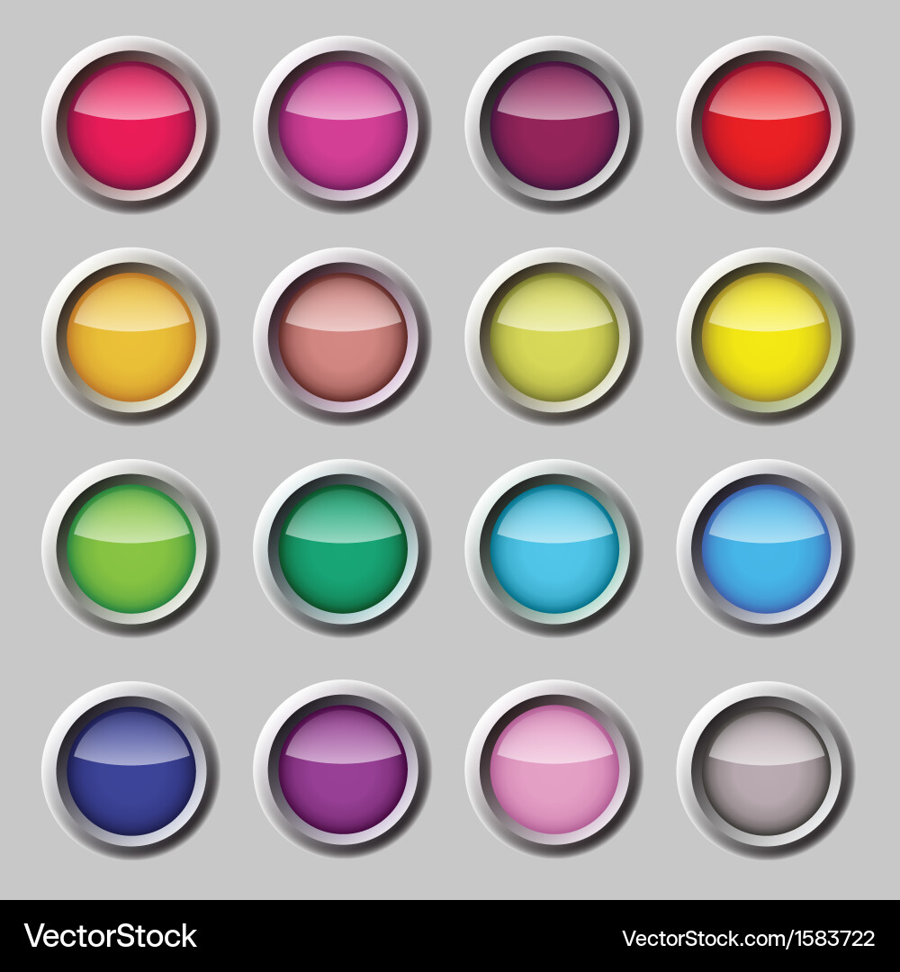 Button web set Royalty Free Vector Image - VectorStock