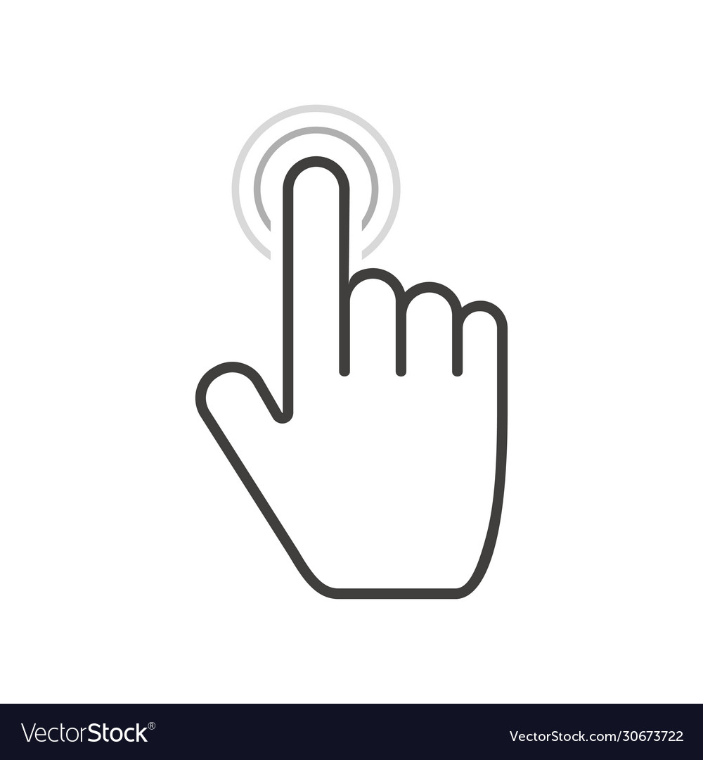 Clicking hand icon tap or press hand touch Vector Image