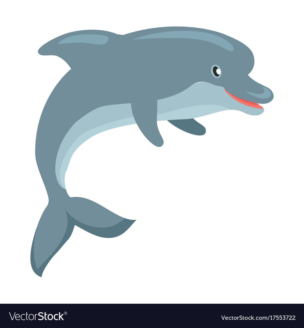 Dolphin cartoon flat