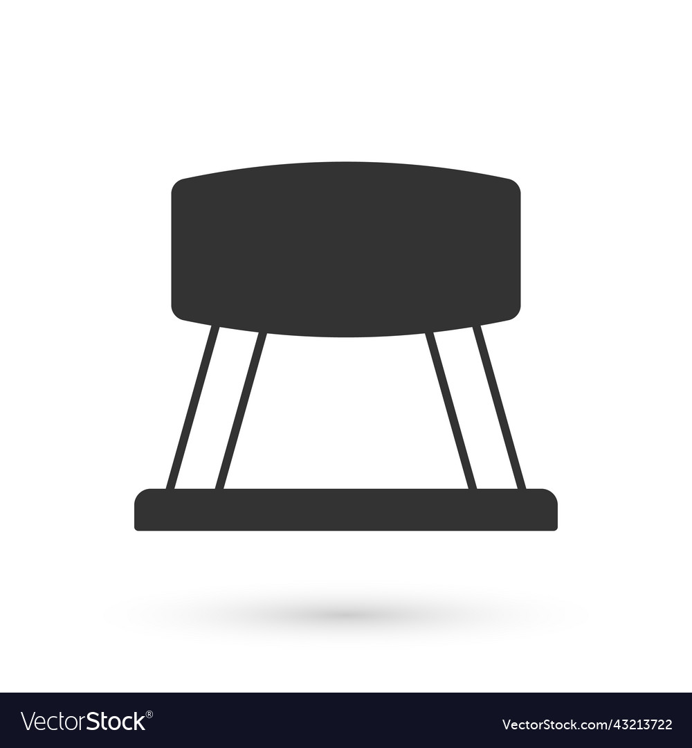 Grey pommel horse icon isolated on white