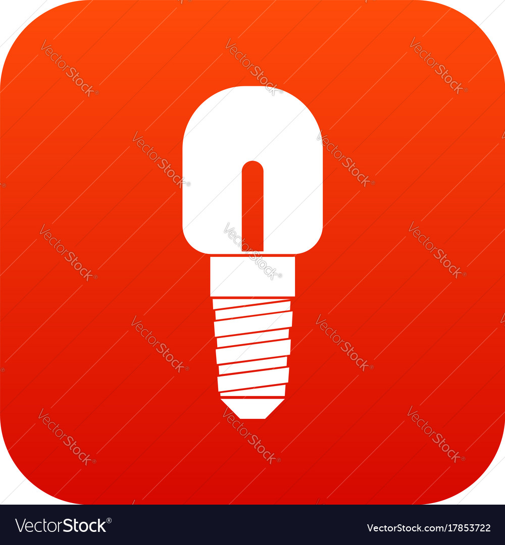 Light bulb icon digital red Royalty Free Vector Image