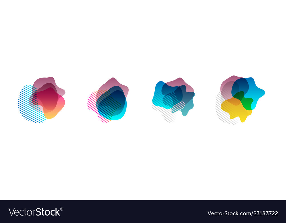 Set of abstract modern graphic elements gradient Vector Image