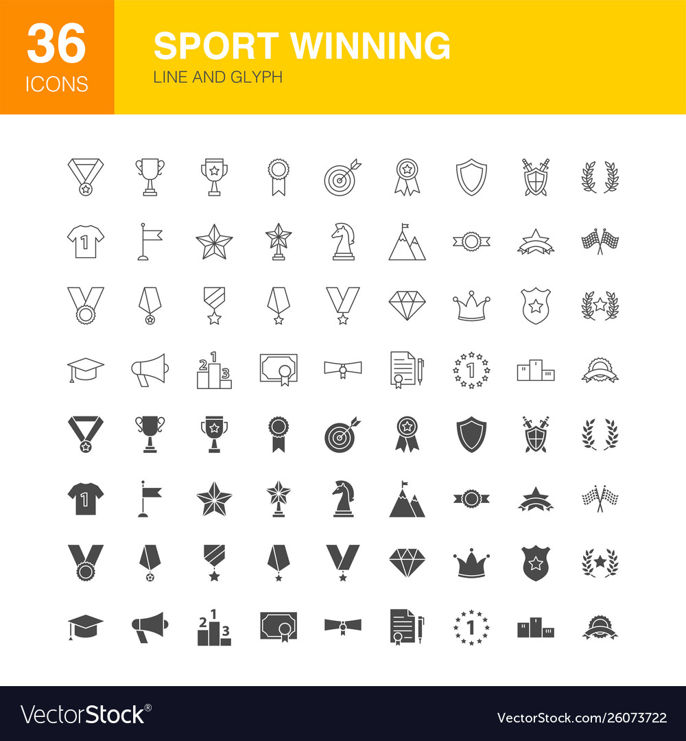 Sport winning line web glyph icons