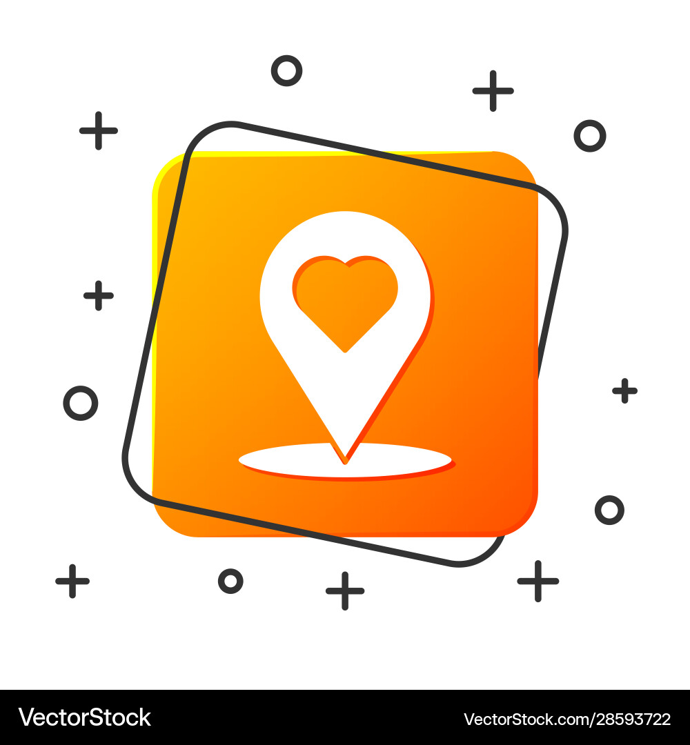 White map pointer with heart icon isolated Vector Image