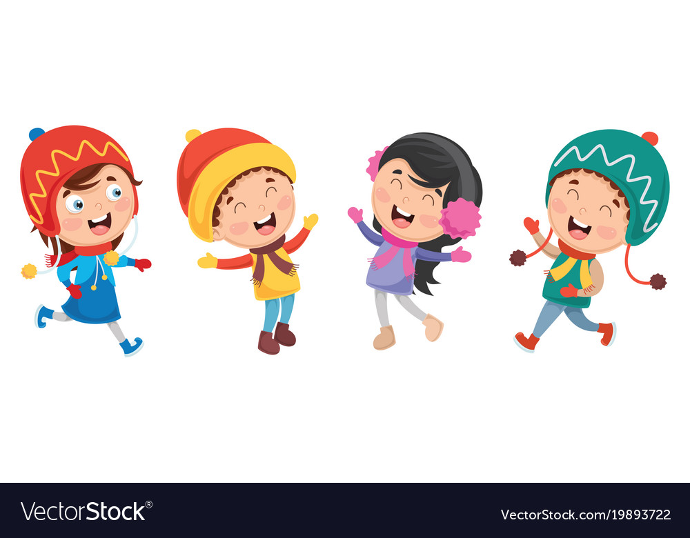 Winter kids Royalty Free Vector Image - VectorStock