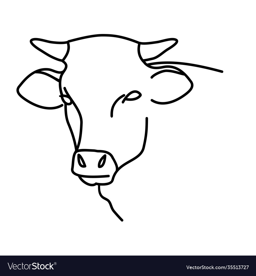 Animal cow icon design clip art line Royalty Free Vector