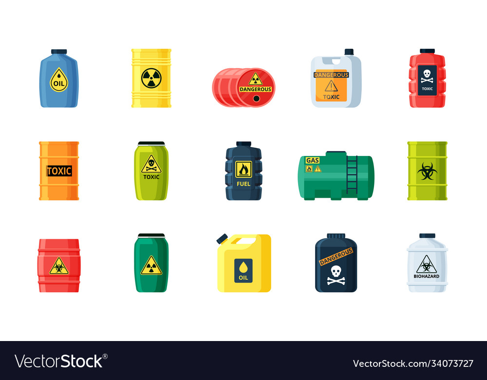 Containers Toxic And Chemical Substances Set Vector Image containers-toxic-and-chemical-substances-set-vector-image