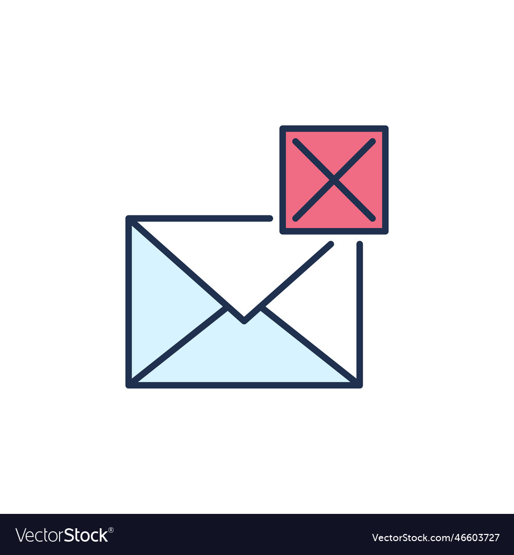 Cross sign and envelope delete email concept Vector Image