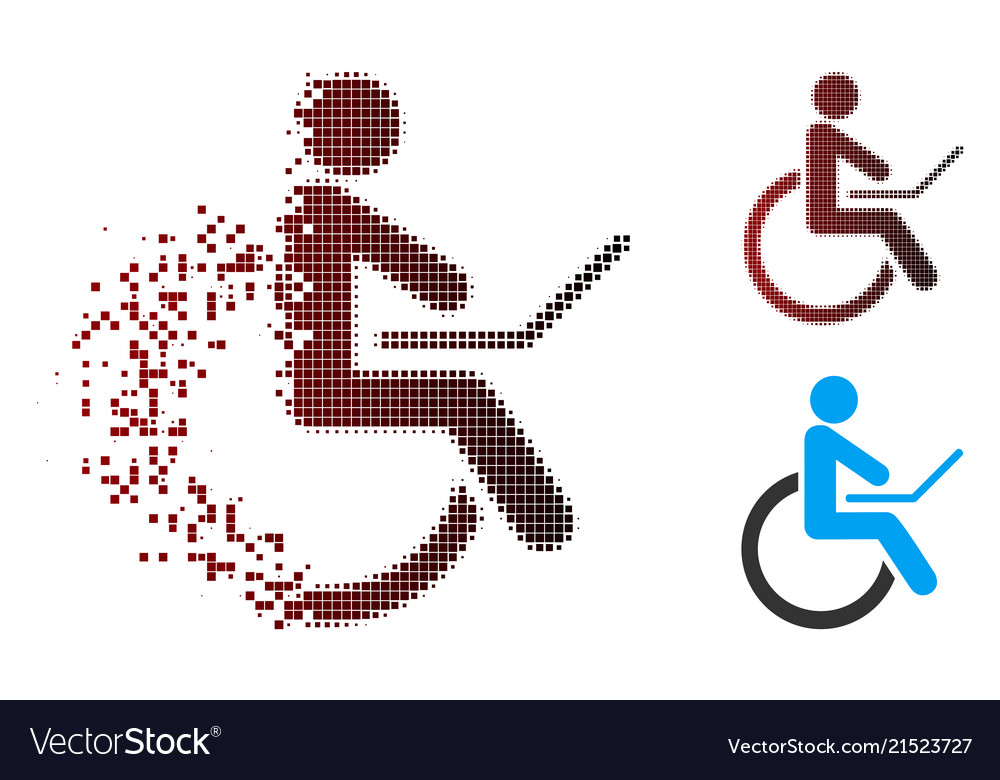 Dispersed pixel halftone wheelchair icon