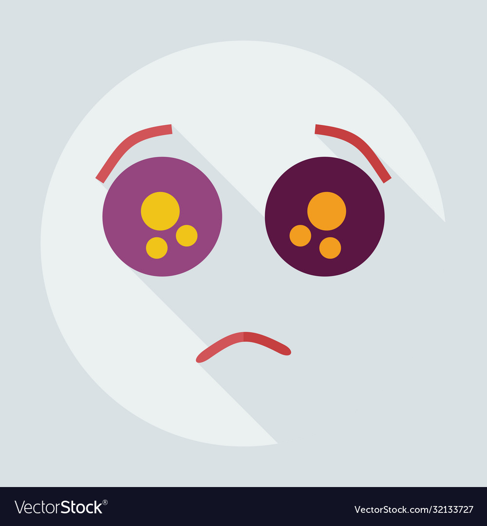 Flat modern design with shadow icons sad smiley